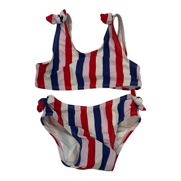Kids Striped Swim Set - Red, Blue, and White -Size 5 -4th of july - Picture 1 of 3